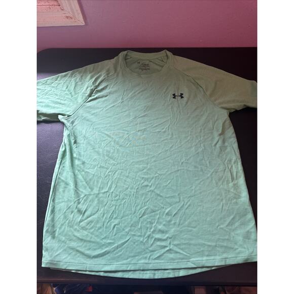 Under Armour Men's Tech Tee - Neon Green Sz Large short sleeve - Picture 1 of 6